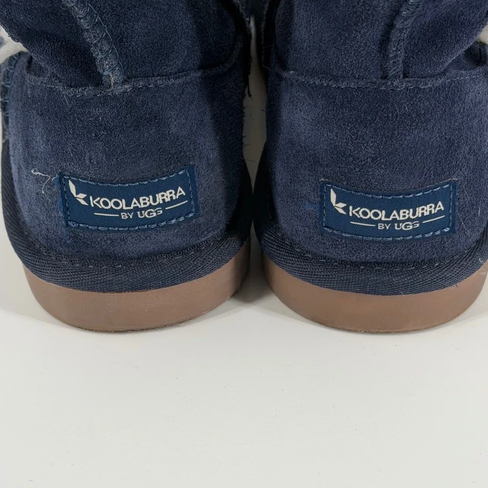 Koolaburra by UGG Victoria Navy Blue Suede Bow Boots Kids Size 4